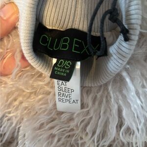 Dolls Kill Club Exx gray monster fur leg warmers